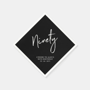 Cheers to Ninety Modern Adult 90th Birthday Party Napkin