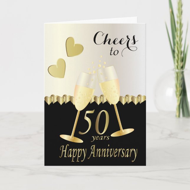 Cheers to Our 50th Anniversary | DIY Text Card (Front)