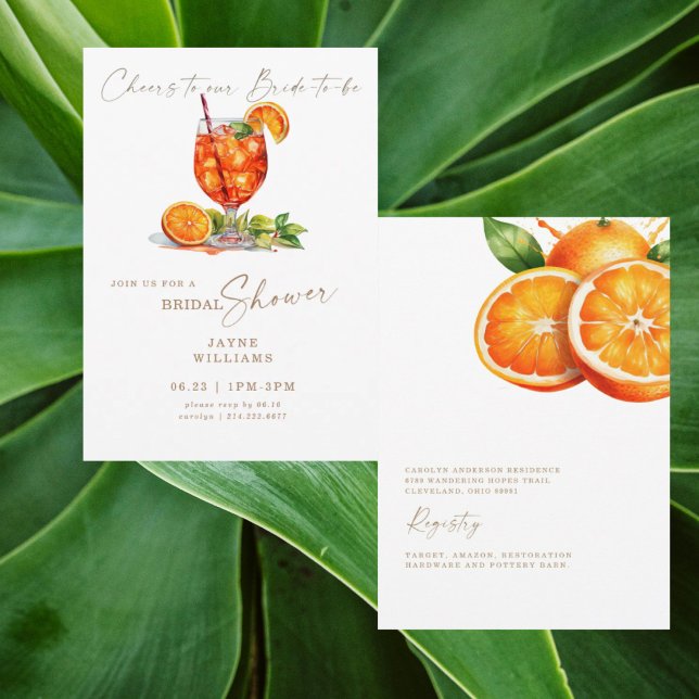 Cheers to Our Bride-to-be Aperol Spritz Bridal  Invitation (Creator Uploaded)
