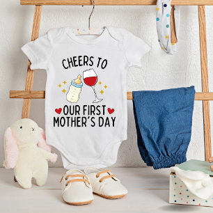 Cheers to Our First Mother's Day Baby Bodysuit