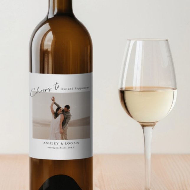 Cheers To Personalised Wedding Favour Photo Wine Label (Creator Uploaded)