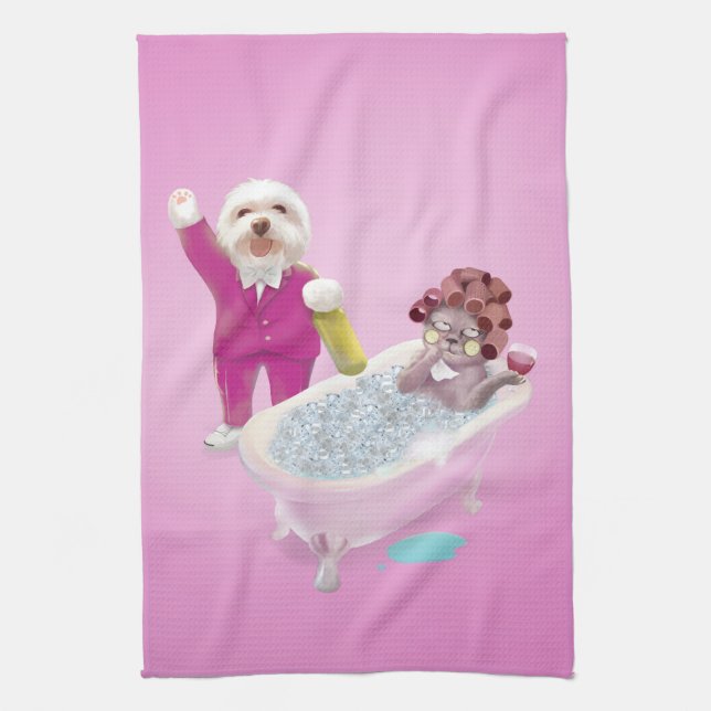Cheers to Relaxation Tea Towel (Vertical)