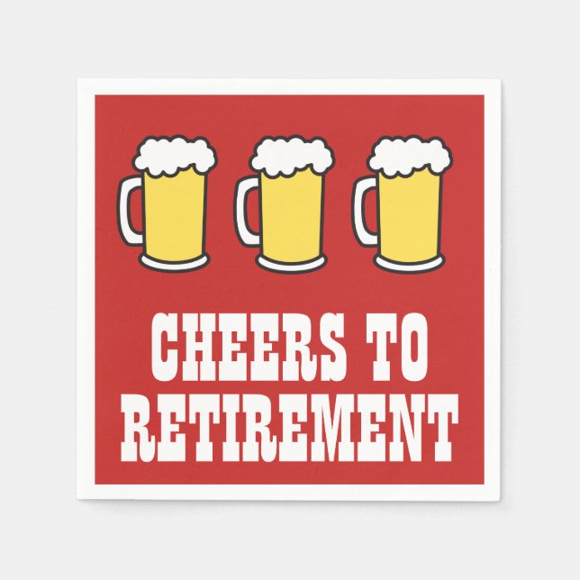 Cheers To Retirement Beer Napkins (Front)