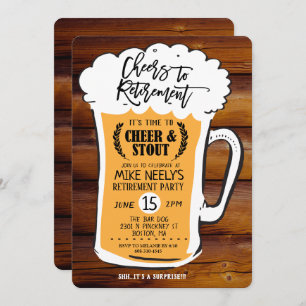 Cheers to Retirement Beer Retirement Invitation