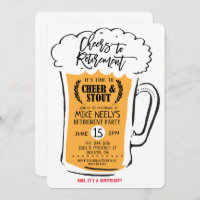Cheers to Retirement Beer Retirement Invitation