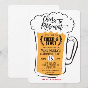Cheers to Retirement Beer Retirement Invitation