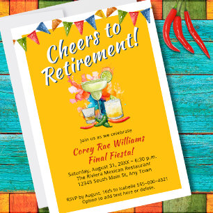 Cheers to Retirement Final Fiesta Colourful  Invitation
