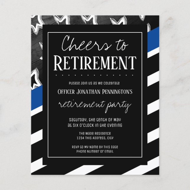 Cheers to Retirement Police Budget Invitation (Front)