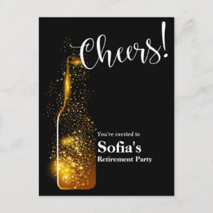 cheers to retirement Postcard invitation