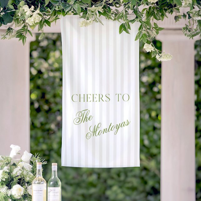 Cheers to Sage Green & Beige Wedding Banner (Cheers to Sage Green & Beige Wedding Banner)