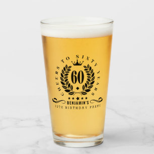 Cheers To Sixty Years Personalised 60th Birthday Glass