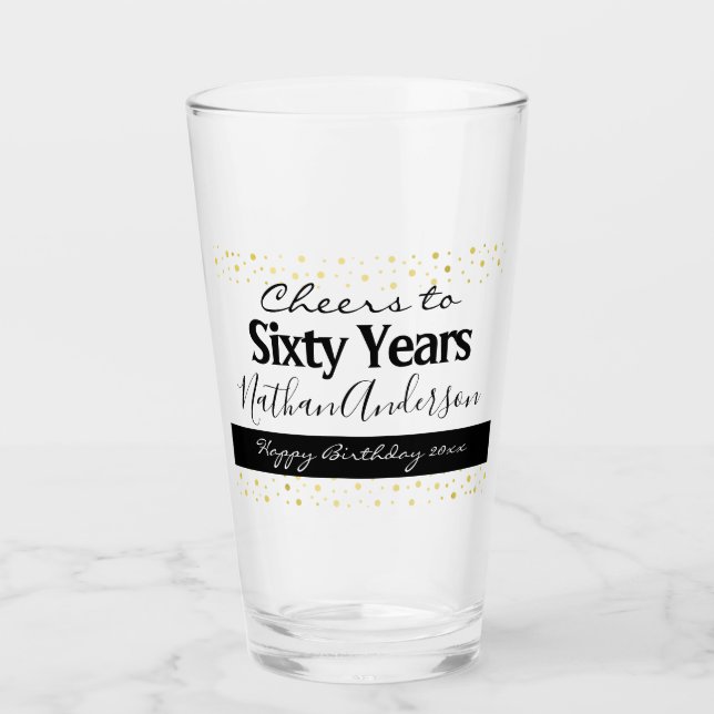 Cheers to Sixty Years Personalised Birthday Shot G Glass (Front)