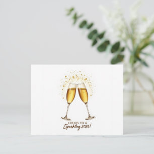Cheers to Sparkling 2026 Invitation Postcard
