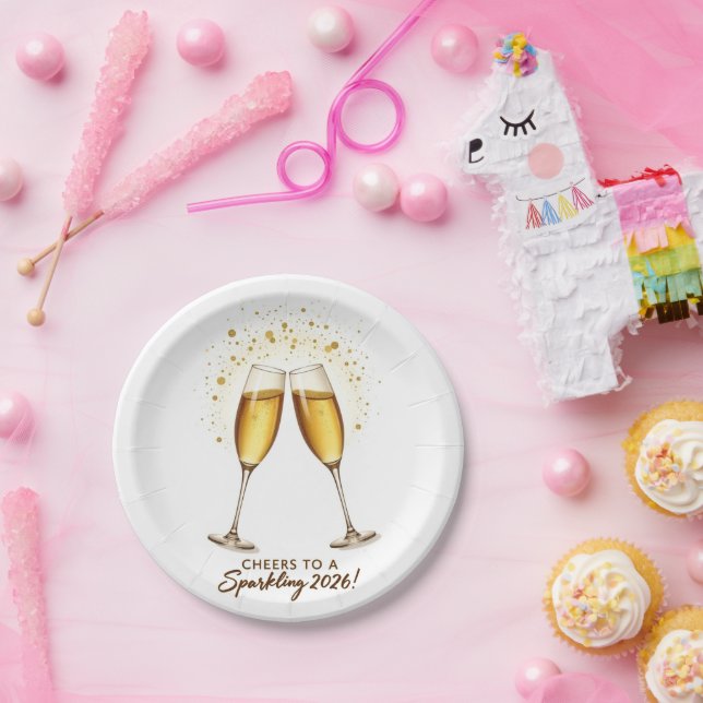 Cheers to Sparkling 2026 Plates (Party)
