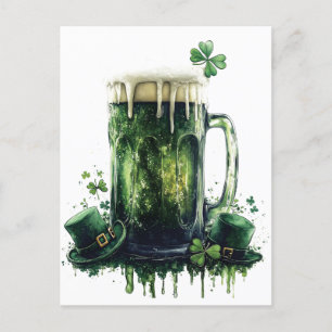 Cheers to St. Patrick's Day! Beer Illustration Postcard