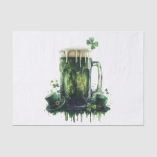 Cheers to St. Patrick's Day! Beer Illustration Tissue Paper
