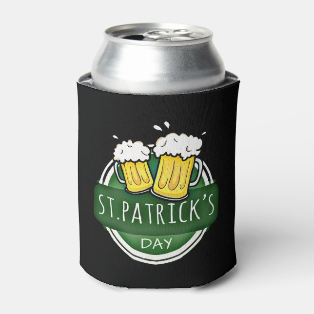 Cheers to St Patrick's Day Beer Mugs Can Cooler (Can Front)