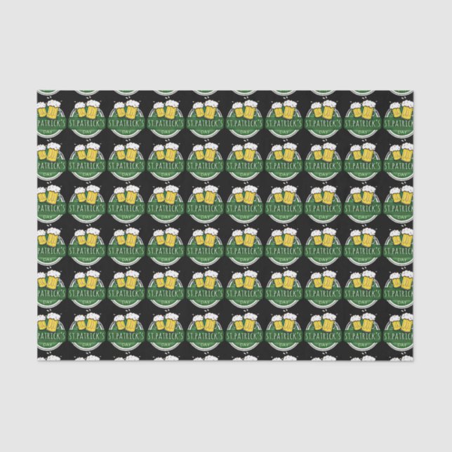 Cheers to St Patrick's Day Beer Mugs Tissue Paper (Front)