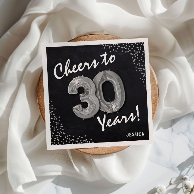 Cheers to the 30 Years! 30th Birthday Napkin (Creator Uploaded)