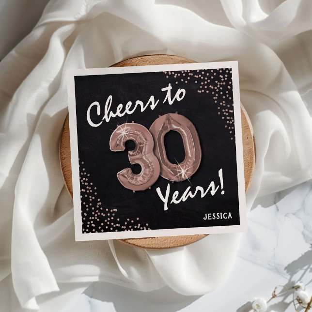 Cheers to the 30 Years! 30th Birthday Napkin (Creator Uploaded)