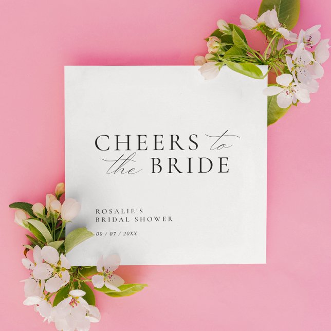 Cheers to the Bride | Elegant Modern Bridal Shower Napkin (Creator Uploaded)