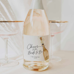 Cheers to the Bride to Be Sparkling Wine Label