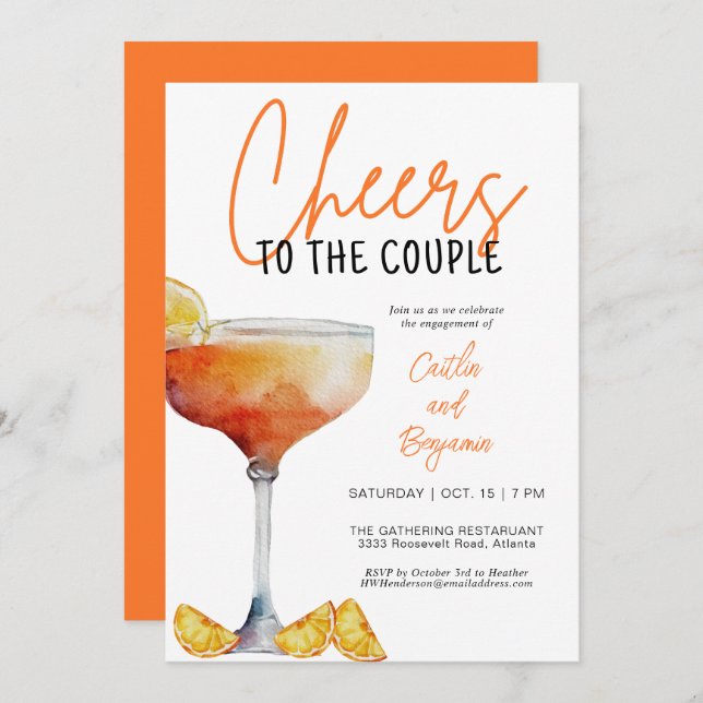 Cheers to the Couple Engagement Party Invitation (Front/Back)