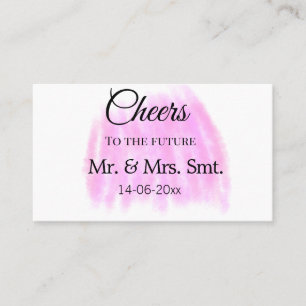 Cheers to the future add couple name date purple p business card