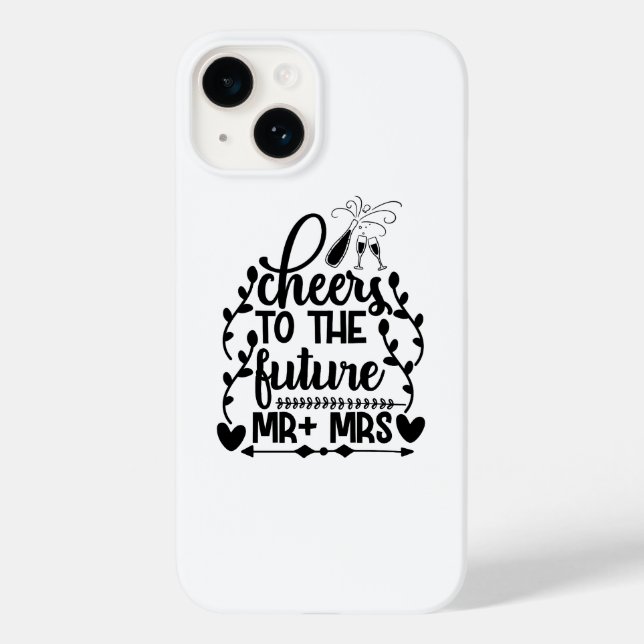 Cheers To The Future Mr + Mrs Case-Mate iPhone Case (Back)