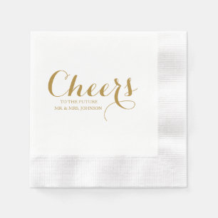 Cheers to the future mr & mrs wedding napkin
