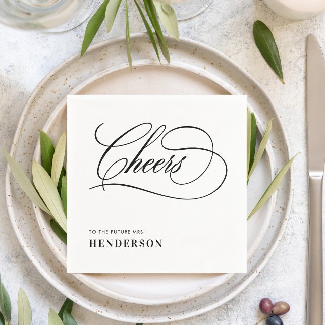 Cheers to the Future Mrs Elegant Bridal Shower Napkin (Creator Uploaded)