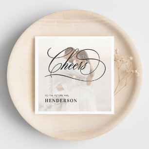Cheers to the Future Mrs. Photo Bridal Shower Napkin