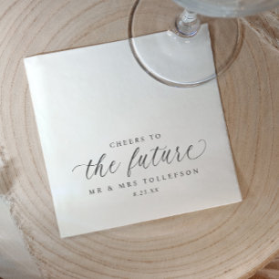 Cheers to the Future Wedding Engagement or Shower Napkin