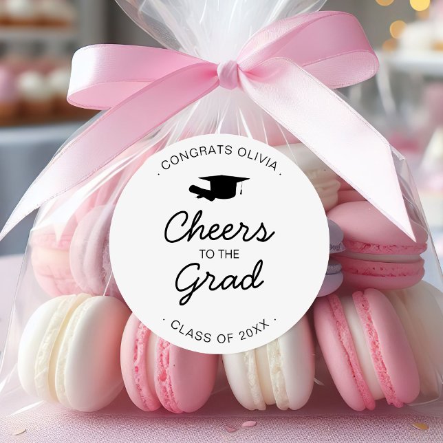 Cheers To The Grad Graduation Party Class of 2025 Classic Round Sticker (Creator Uploaded)