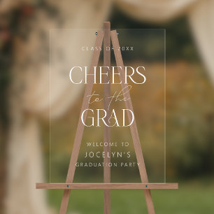 Cheers to the Grad Modern Graduation Welcome Acrylic Sign