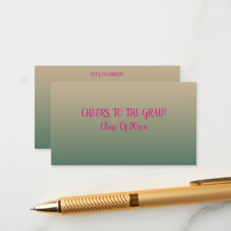Cheers To The Grad Ombre Celebration Accent Enclosure Card