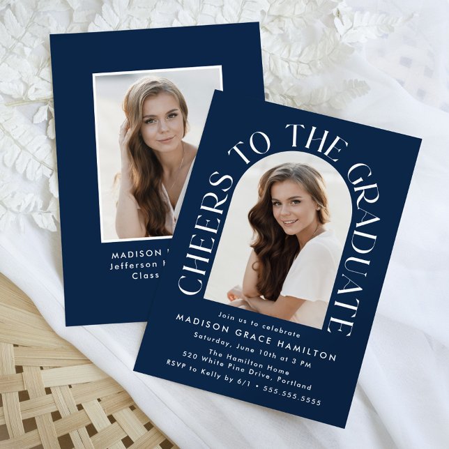 Cheers to the Graduate Arch Photo Graduation Party Invitation (Creator Uploaded)