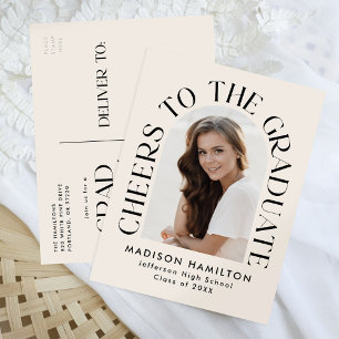 Cheers to the Graduate Arch Photo Graduation Party Invitation Postcard