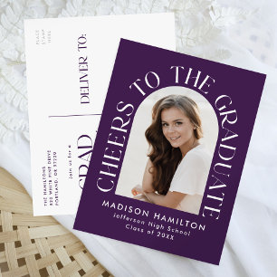 Cheers to the Graduate Arch Photo Graduation Party Invitation Postcard
