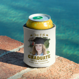 Cheers to the Graduate Custom Photo Name Family Can Cooler
