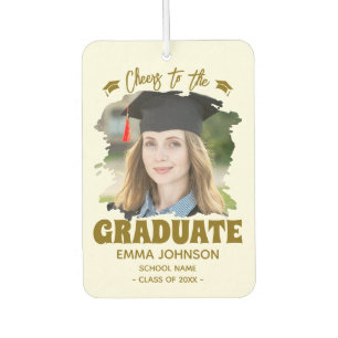 Cheers to the Graduate Custom Photo Name Family Car Air Freshener
