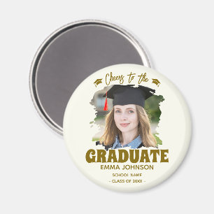 Cheers to the Graduate Custom Photo Name Family Magnet
