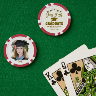 Cheers to the Graduate Custom Photo Name Family Poker Chips
