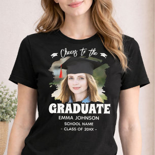 Cheers to the Graduate Custom Photo Name Family T-Shirt