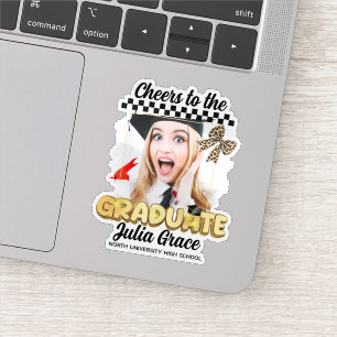 Cheers to the Graduate White Custom Photo