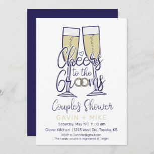 Cheers to the Grooms Couples Wedding Shower Invitation