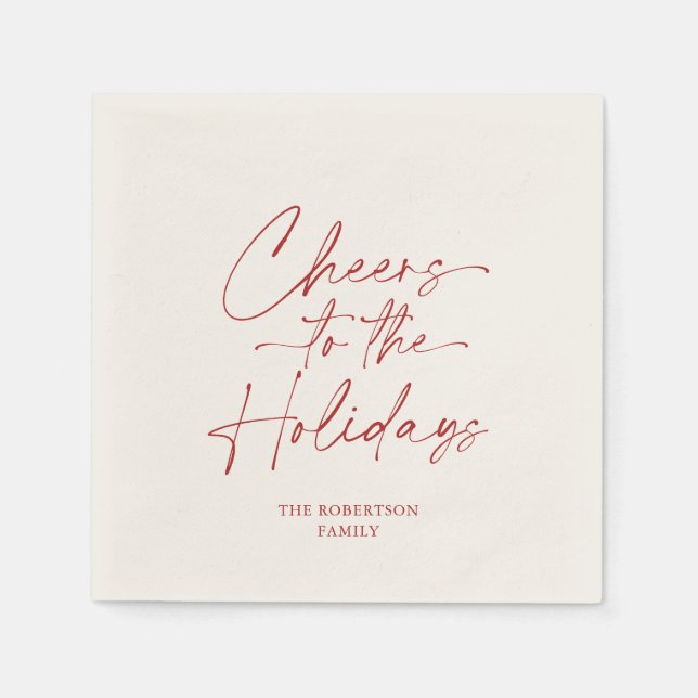 Cheers to the Holidays Festive Napkin (Front)