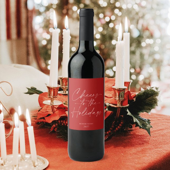 Cheers to the Holidays Personalised Wine Bottle Wine Label (Creator Uploaded)