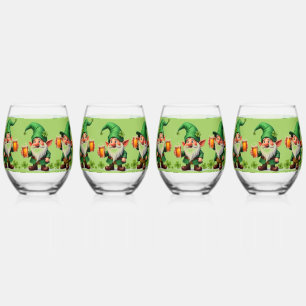 “Cheers to the Leprechaun” Wine Glasses
