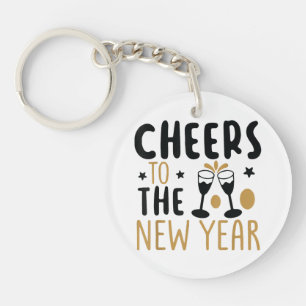 Cheers To The New Year 2025 Countdown Wine Drinkin Key Ring